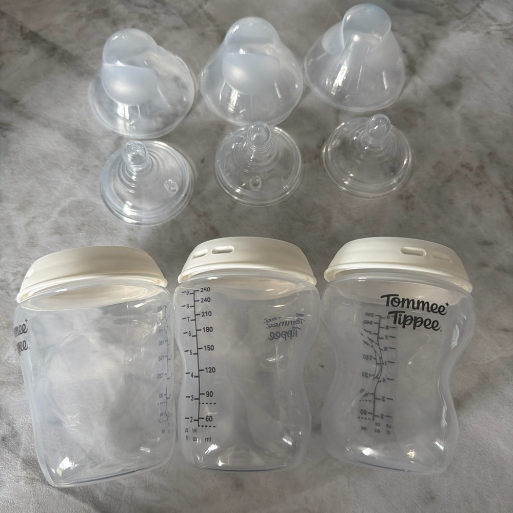 Tommee Tippee White Baby Feeding Bottles - 3 Pack